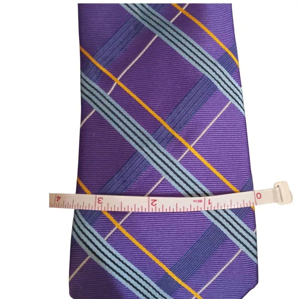 Robert Talbott Best of Class Purple Plaid Silk Tie Hand Made Monterey California